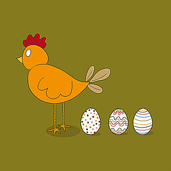 复活节,鸡,蛋