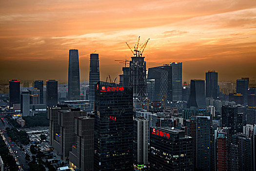 北京cbd日落