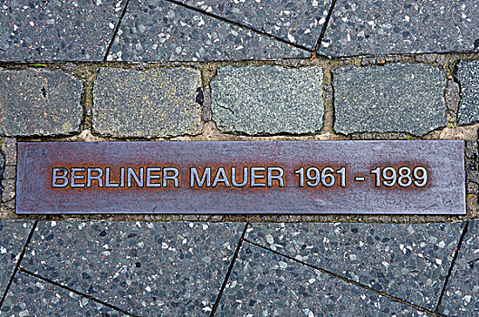 牌匾,柏林墙,波兹坦广场,区域,柏林,德国,欧洲