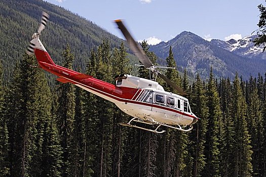 直升飞机,山峦,不列颠哥伦比亚省,加拿大