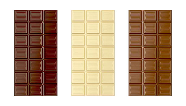 白色,褐色,黑巧克力