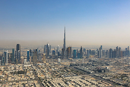迪拜,哈利法,摩天大楼,航拍