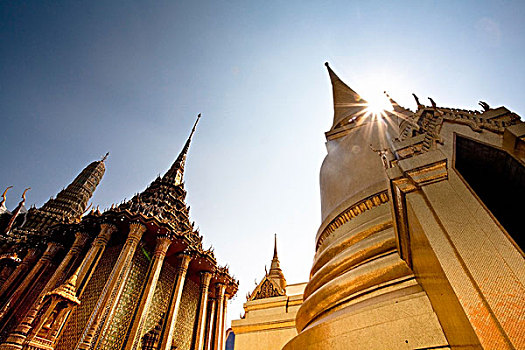 仰视,大皇宫,曼谷,泰国