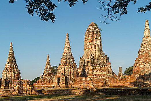 佛教寺庙,复杂,寺院,大城府,历史,公园,泰国,亚洲