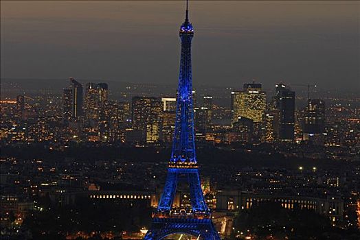 光亮,蓝色,正面,天际线,拉德芳斯,巴黎,法国,欧洲