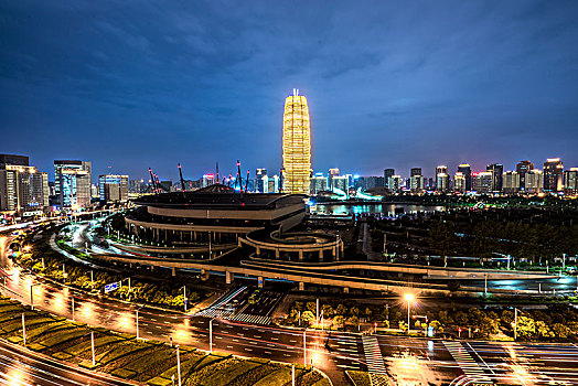 郑州繁华都市夜景