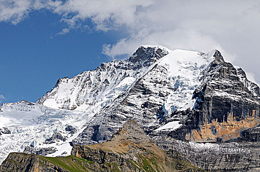 山,少女峰,伯尔尼阿尔卑斯山,伯尔尼州,瑞士,欧洲