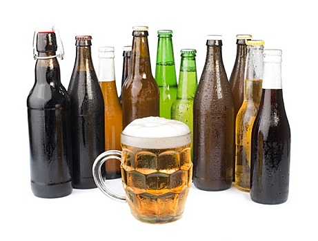 瓶子,啤酒,啤酒杯