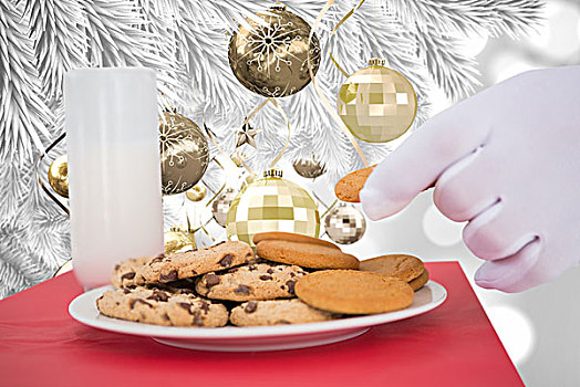 手,圣诞老人,饼干