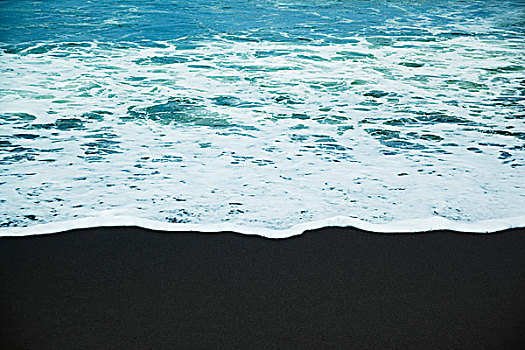 海洋,水,黑沙,海滩,哈玛库亚海岸,威庇欧山谷,夏威夷大岛,夏威夷,美国