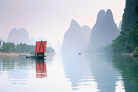 船,漓江,中国