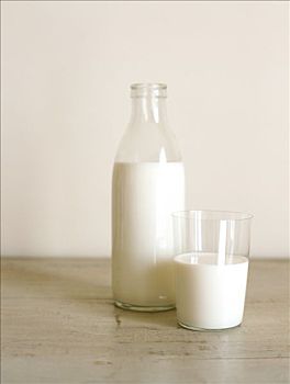 牛奶,玻璃杯,瓶子