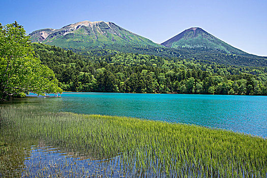 攀升,湖,阿寒国家公园,北海道,日本
