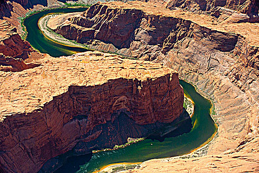 美国,亚利桑那,弗米利恩崖,河,峡谷,俯视图