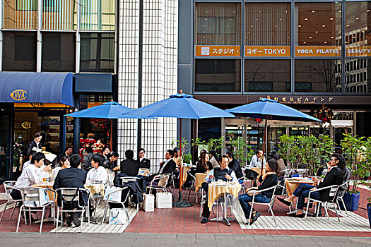 日本,东京,街道,露天咖啡