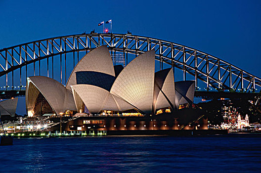 澳大利亚,新南威尔士,悉尼,悉尼歌剧院,晚上