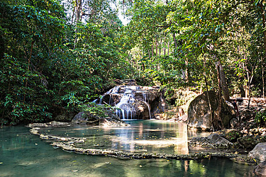 瀑布,国家公园,北碧府,省,泰国,亚洲