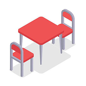 椅子,桌子,设计,咖啡,家具,餐桌,隔绝,室内,家,办公室,书桌,矢量,插画,两个,红色,厨房用桌