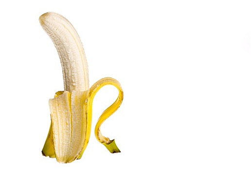 单个香蕉,白色背景