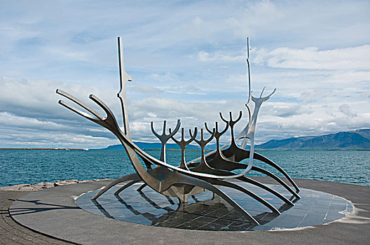 冰岛,雷克雅未克,太阳,雕塑