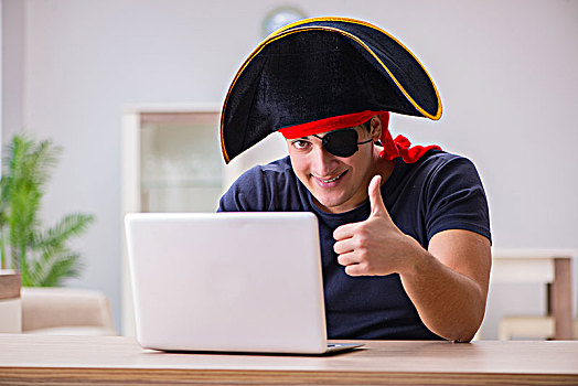 数码,安全,概念,海盗,电脑