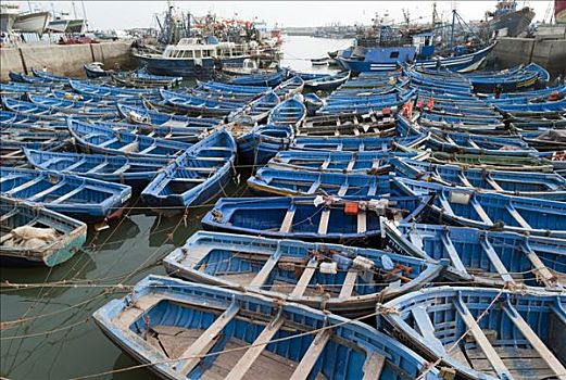 蓝色,渔船,港口,苏维拉,摩洛哥,非洲