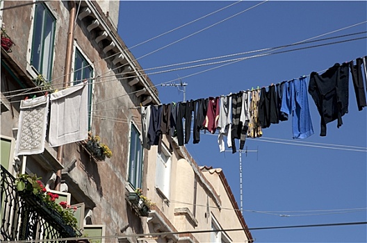 洗衣服,威尼斯,意大利