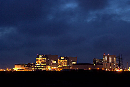 核电站,夜晚,唐金蟹,英格兰,英国,欧洲