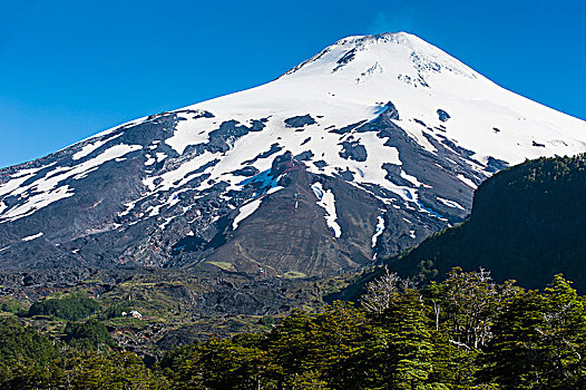 积雪,火山,南方,智利,南美