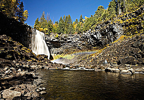 瀑布,火山岩,卡里布,区域,不列颠哥伦比亚省,加拿大