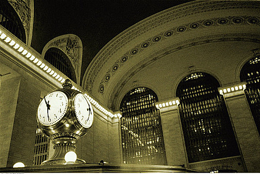 钟表,室内,大中央车站,纽约,美国