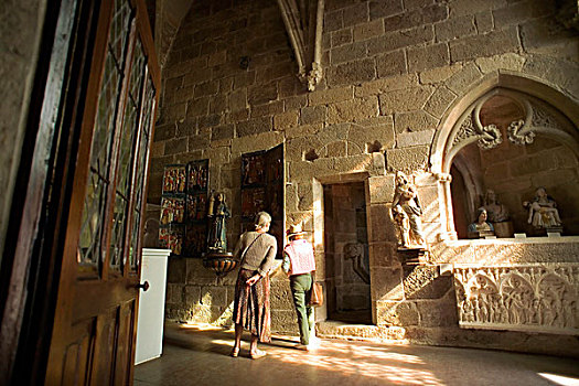 入口,城堡,13世纪,布列塔尼半岛,法国