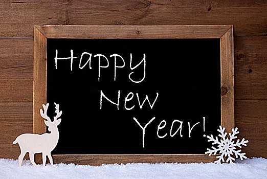 圣诞贺卡,黑板,雪,驯鹿,新年快乐