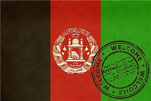 欢迎,阿富汗,旗帜