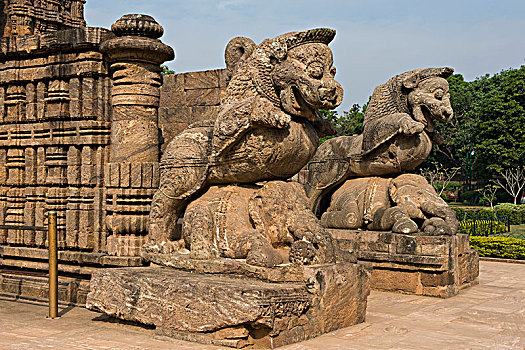 印度,奥里萨帮,入口,太阳,庙宇,13世纪,印度教,狮子,挤压,佛教,大象
