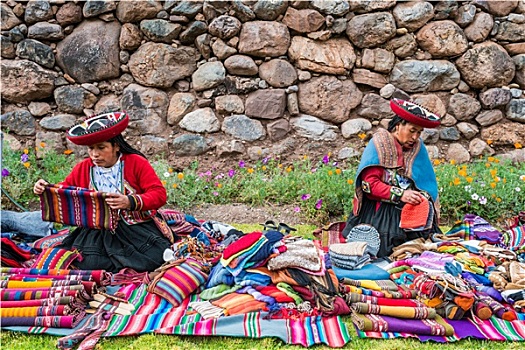 女人,销售,手工艺,秘鲁人,安第斯山,库斯科市,秘鲁