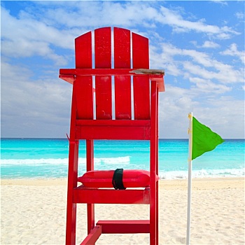 红色,座椅,绿色,风,旗帜,热带,加勒比