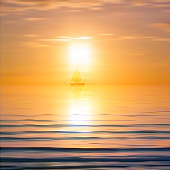 抽象,背景,海洋,日出,游艇