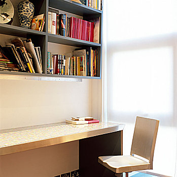 椅子,合适,书桌,现代,房间