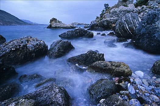 岩石,岸边,靠近,克里特岛,希腊