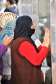 土耳其,伊斯坦布尔,女人,祈祷,墓地