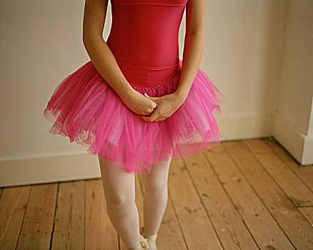 青少年,女孩,粉色,芭蕾舞,服装,木质,地面