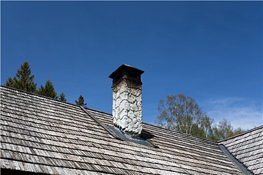 屋顶,老,传统,房子