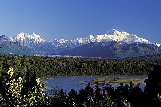 麦金立山,河,靠近,公园,夏天