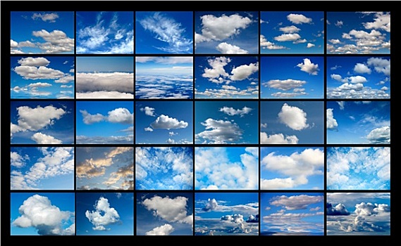 抽象拼贴画,许多,图像,天空,云