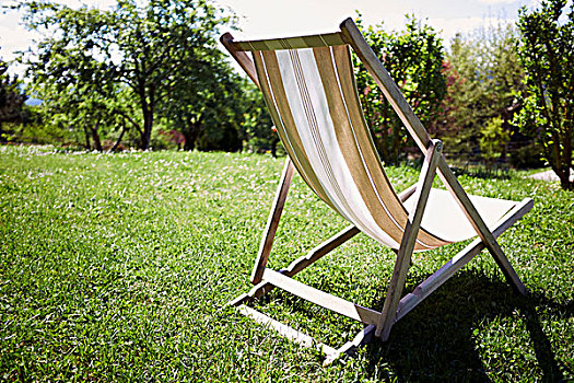 空,折叠躺椅,日光,花园
