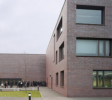 大学,中学,建筑师,2009年,倾斜,背影,入口