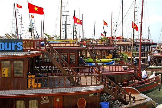 传统,越南,帆船,船,下龙湾,东南亚