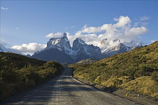 碎石路,山峦,巴塔哥尼亚,智利,南美