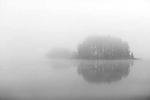 岛屿,雾,瑞典